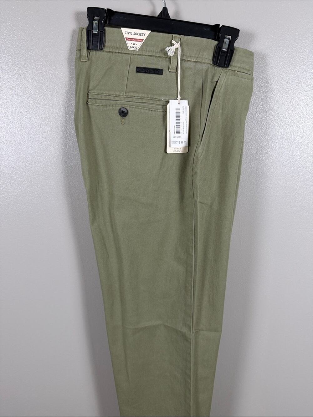 Civil Society Muted Olive Green Nielsen Chino Pants 34x32